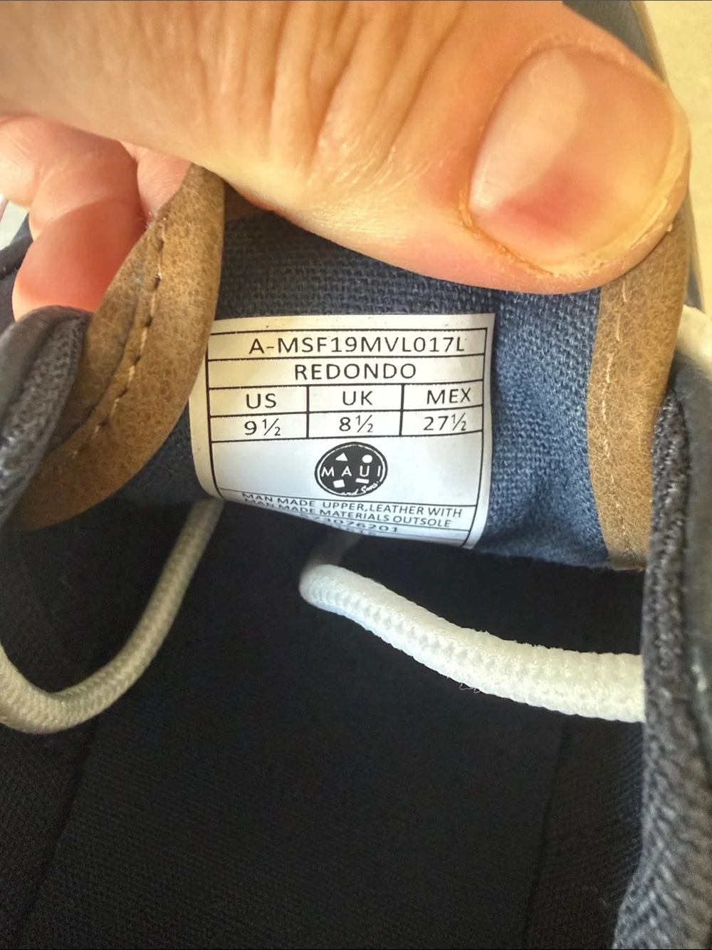 Maui and Sons Navy Canvas Sneakers with Brown Sole and White Laces